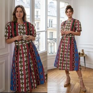 Katharine Kidd Two Piece Graphic Print Skirt and Top Set XS